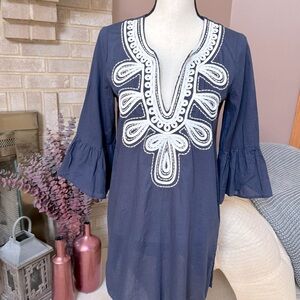 Lilly Pulitzer Piet Embroidered Swim Coverup - True Navy & White